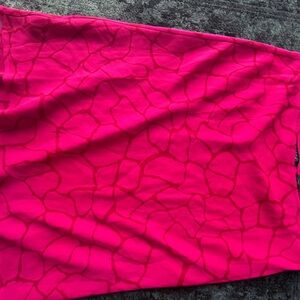 Y2K Express Vibrant Pink Patterned Skirt